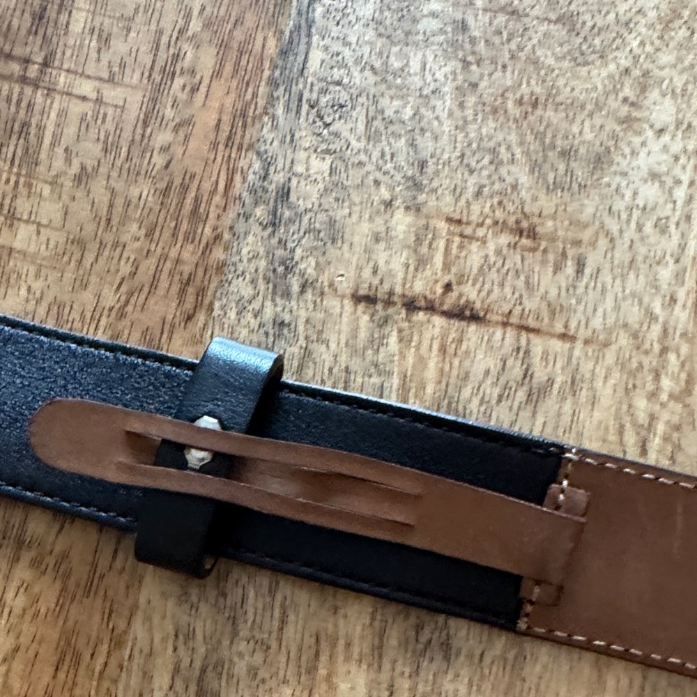Michael kors collection made in Italy genuine Leather Belt Silver Buckle D rings - Picture 7 of 8